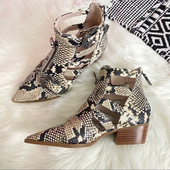 Nine West • snake print cut out booties - Picture 3 of 8